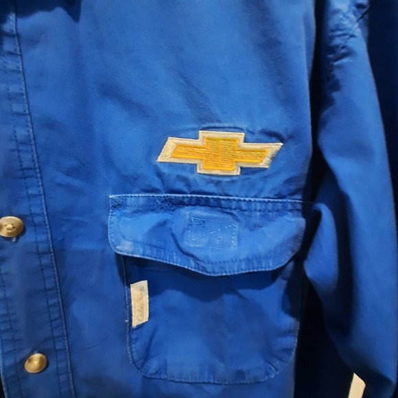 Cabelas Signet Angler Vented  Chevy Emblem Rolled Sleeves Fishing Shirt Size M - Picture 6 of 10